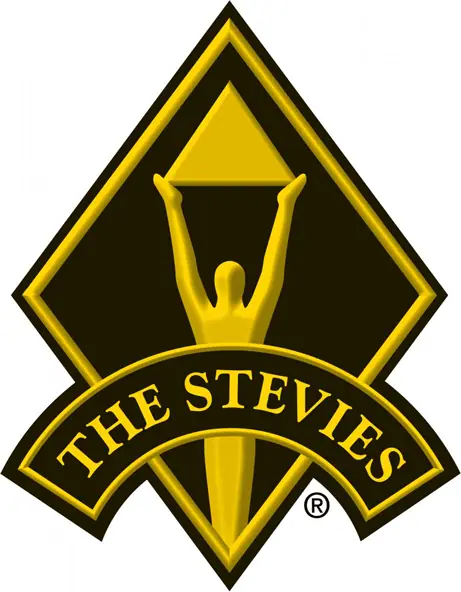 Logo for Stevie Awards to recognize PowerSchool as a Gold Award winner for business